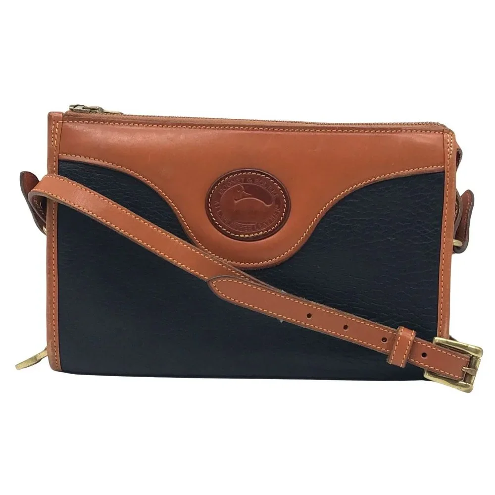 Dooney & Bourke Vintage Navy and British Tan Crossbody Bag